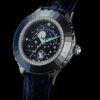 Montre Octea Moon Swiss Made, Lune, bracelet en cuir, bleu, acier inoxydable Montre Octea Moon Swiss Made, Lune, bracelet en cuir, bleu, acier inoxydable