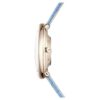 Montre ovale Imber « Swiss Made », bracelet en cuir, bleue, finition dorée champagne Montre ovale Imber « Swiss Made », bracelet en cuir, bleue, finition dorée champagne