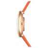 Montre ovale Imber « Swiss Made », bracelet en cuir, orange, finition ton or rose