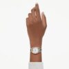 Montre ovale Imber « Swiss Made », bracelet en cuir, verte, finition ton or rose Montre ovale Imber « Swiss Made », bracelet en cuir, verte, finition ton or rose