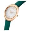 Montre ovale Imber « Swiss Made », bracelet en cuir, verte, finition ton or rose Montre ovale Imber « Swiss Made », bracelet en cuir, verte, finition ton or rose