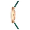 Montre ovale Imber « Swiss Made », bracelet en cuir, verte, finition ton or rose Montre ovale Imber « Swiss Made », bracelet en cuir, verte, finition ton or rose