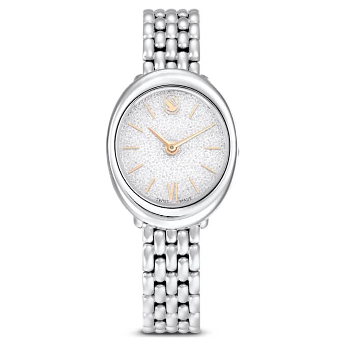 Montre ovale Imber « Swiss Made », bracelet en métal, couleur argentée, acier inoxydable Montre ovale Imber « Swiss Made », bracelet en métal, couleur argentée, acier inoxydable