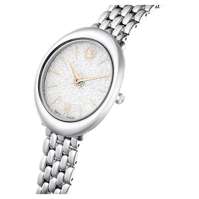 Montre ovale Imber « Swiss Made », bracelet en métal, couleur argentée, acier inoxydable Montre ovale Imber « Swiss Made », bracelet en métal, couleur argentée, acier inoxydable