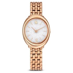 Montre ovale Imber « Swiss Made », bracelet en métal, teinte or, finition or rose