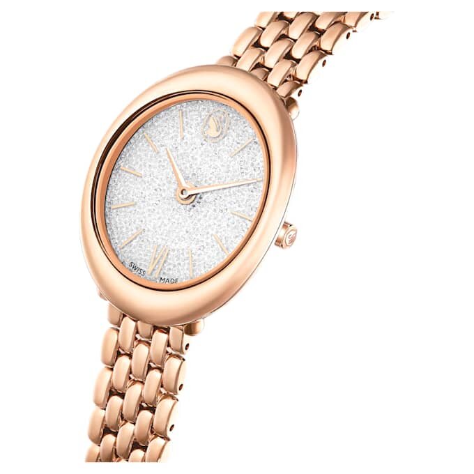 Montre ovale Imber « Swiss Made », bracelet en métal, teinte or, finition or rose Montre ovale Imber « Swiss Made », bracelet en métal, teinte or, finition or rose