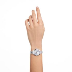 Montres Attract Swiss Made, bracelet en métal, teinte argentée, acier inoxydable