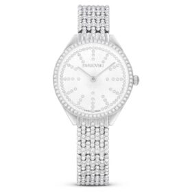 Montres Attract Swiss Made, bracelet en métal, teinte argentée, acier inoxydable