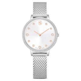 Montres Clarica Swiss Made, bracelet en métal, couleur argentée, acier inoxydable