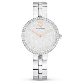 Montres Cosmopolitan « Swiss Made », bracelet en métal, finition argentée, acier inoxydable