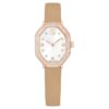 Montres Dextera Octagon « Swiss Made », bracelet en cuir, marron, finition dorée rose