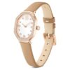 Montres Dextera Octagon « Swiss Made », bracelet en cuir, marron, finition dorée rose