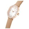 Montres Dextera Octagon « Swiss Made », bracelet en cuir, marron, finition dorée rose