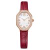 Montres Dextera Octagon « Swiss Made », bracelet en cuir, rouge, finition couleur or rose