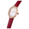Montres Dextera Octagon « Swiss Made », bracelet en cuir, rouge, finition couleur or rose