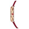 Montres Dextera Octagon « Swiss Made », bracelet en cuir, rouge, finition couleur or rose