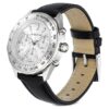 Montres Dextera Tachymètre « Swiss Made », bracelet en cuir, ton argenté, acier inoxydable Montres Dextera Tachymètre « Swiss Made », bracelet en cuir, ton argenté, acier inoxydable