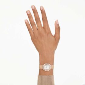 Montres Matrix Octagon à bracelet métallique, teinte or rose, finition teinte or rose