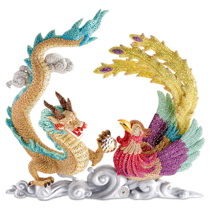 Myriad Dragon and Phoenix en cristal Myriad Dragon and Phoenix en cristal