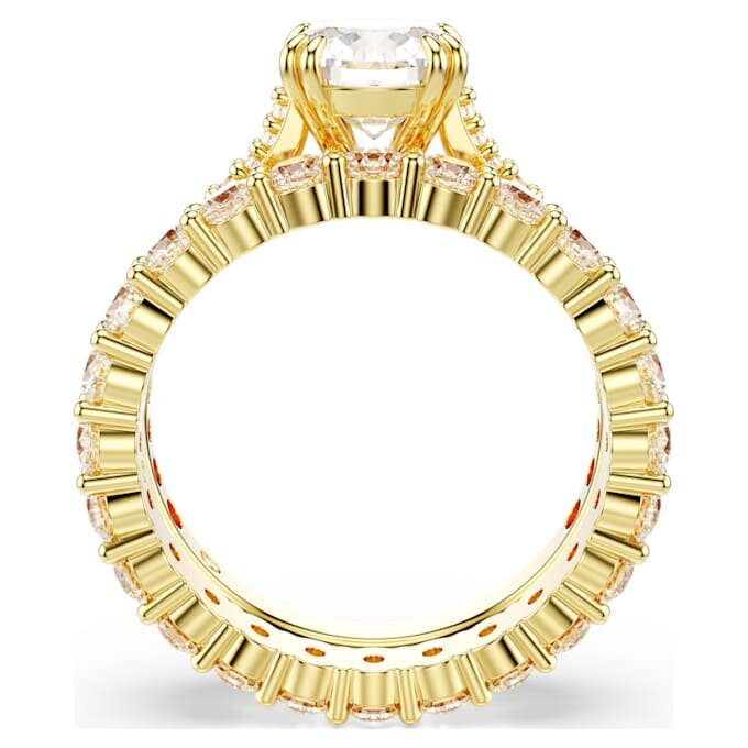 Parure de bagues Stilla (2), taille ronde, blanc, plaqué or Parure de bagues Stilla (2), taille ronde, blanc, plaqué or
