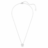 Pendentif Ariana Grande X Swarovski : perle de cristal, taille ronde, fleur, blanc, plaqué rhodium