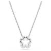 Pendentif Ariana Grande X Swarovski : perle de cristal, taille ronde, fleur, blanc, plaqué rhodium