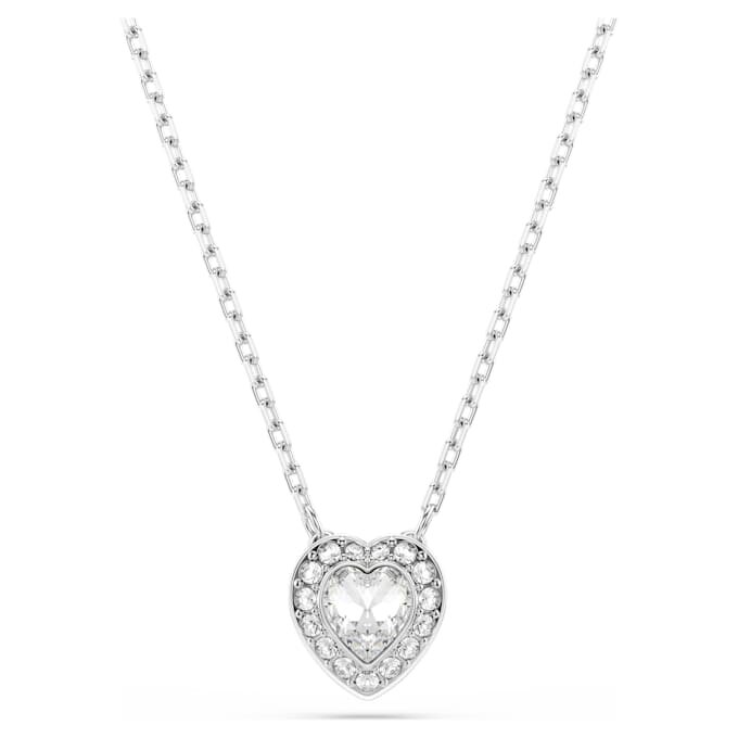 Pendentif Ariana Grande x Swarovski, tailles variées, cœur, blanc, plaqué rhodium Pendentif Ariana Grande x Swarovski, tailles variées, cœur, blanc, plaqué rhodium