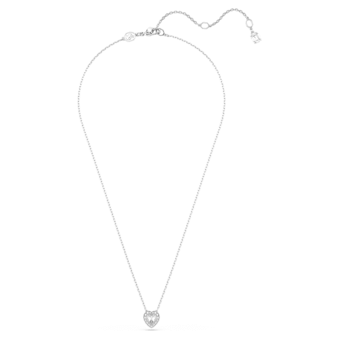 Pendentif Ariana Grande x Swarovski, tailles variées, cœur, blanc, plaqué rhodium Pendentif Ariana Grande x Swarovski, tailles variées, cœur, blanc, plaqué rhodium