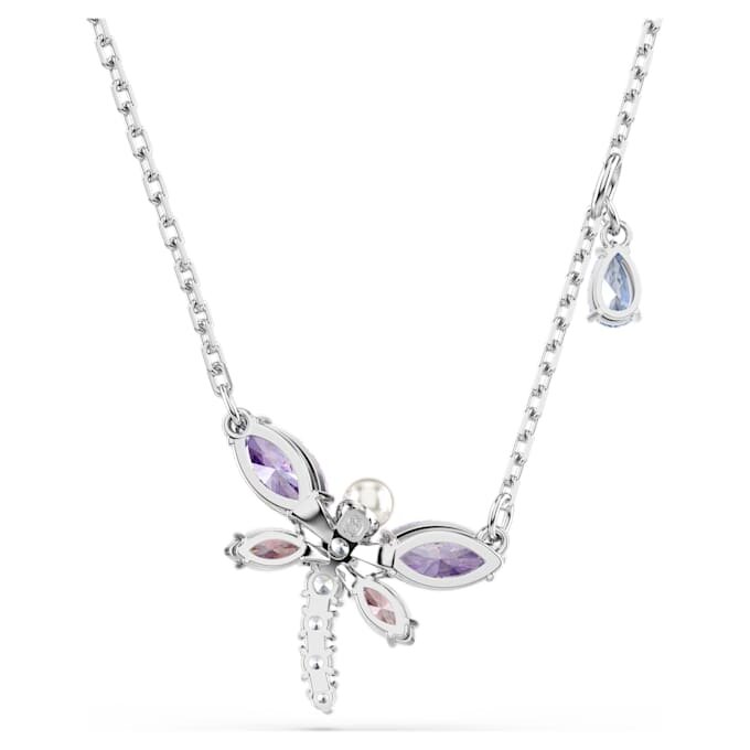 Pendentif Ariana Grande X Swarovski, tailles variées, libellule, multicolore, plaqué rhodium Pendentif Ariana Grande X Swarovski, tailles variées, libellule, multicolore, plaqué rhodium