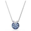 Pendentif Bella V, taille ronde, bleu, plaqué rhodium Pendentif Bella V, taille ronde, bleu, plaqué rhodium
