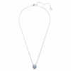 Pendentif Bella V, taille ronde, bleu, plaqué rhodium Pendentif Bella V, taille ronde, bleu, plaqué rhodium