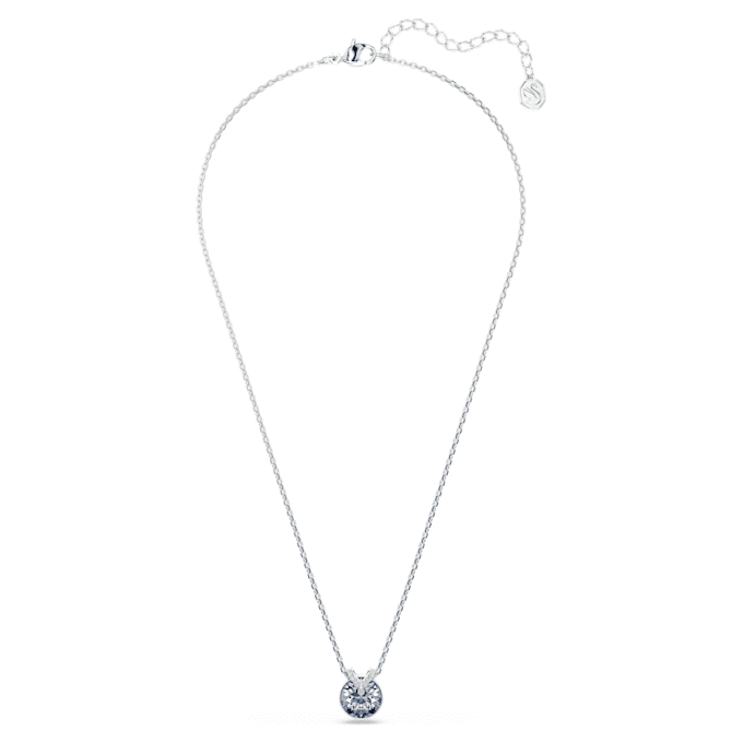 Pendentif Bella V, taille ronde, bleu, plaqué rhodium Pendentif Bella V, taille ronde, bleu, plaqué rhodium