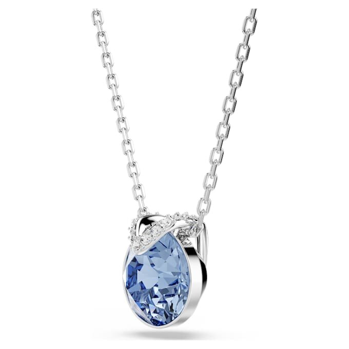 Pendentif Bella V, taille ronde, bleu, plaqué rhodium Pendentif Bella V, taille ronde, bleu, plaqué rhodium