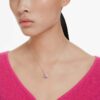 Pendentif Bella V, taille ronde, rose, plaqué rhodium Pendentif Bella V, taille ronde, rose, plaqué rhodium