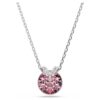Pendentif Bella V, taille ronde, rose, plaqué rhodium Pendentif Bella V, taille ronde, rose, plaqué rhodium