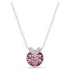 Pendentif Bella V, taille ronde, rose, plaqué rhodium Pendentif Bella V, taille ronde, rose, plaqué rhodium