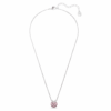 Pendentif Bella V, taille ronde, rose, plaqué rhodium Pendentif Bella V, taille ronde, rose, plaqué rhodium
