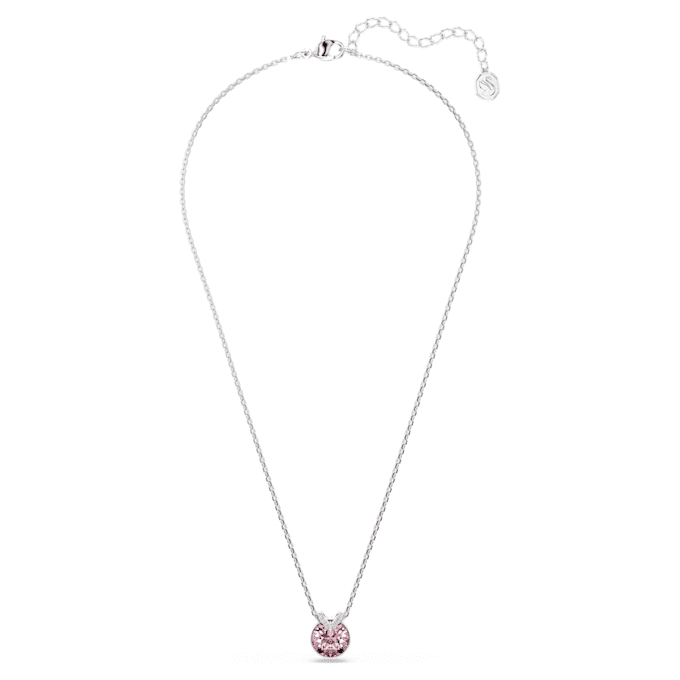 Pendentif Bella V, taille ronde, rose, plaqué rhodium Pendentif Bella V, taille ronde, rose, plaqué rhodium