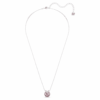 Pendentif Bella V, taille ronde, rose, plaqué rhodium Pendentif Bella V, taille ronde, rose, plaqué rhodium