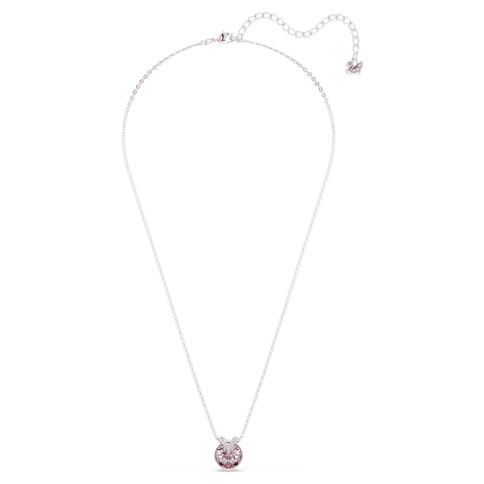 Pendentif Bella V, taille ronde, rose, plaqué rhodium Pendentif Bella V, taille ronde, rose, plaqué rhodium