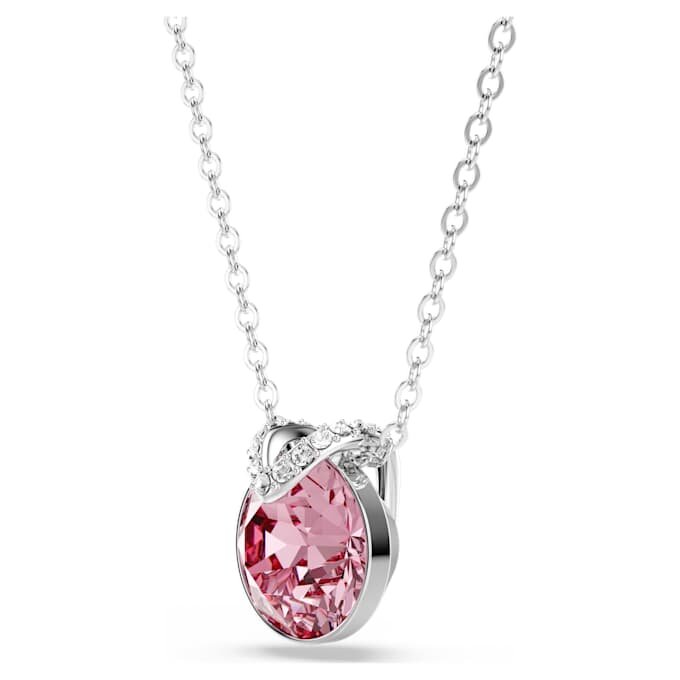 Pendentif Bella V, taille ronde, rose, plaqué rhodium Pendentif Bella V, taille ronde, rose, plaqué rhodium