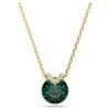 Pendentif Bella V, taille ronde, vert, plaqué or Pendentif Bella V, taille ronde, vert, plaqué or
