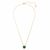 Pendentif Bella V, taille ronde, vert, plaqué or Pendentif Bella V, taille ronde, vert, plaqué or