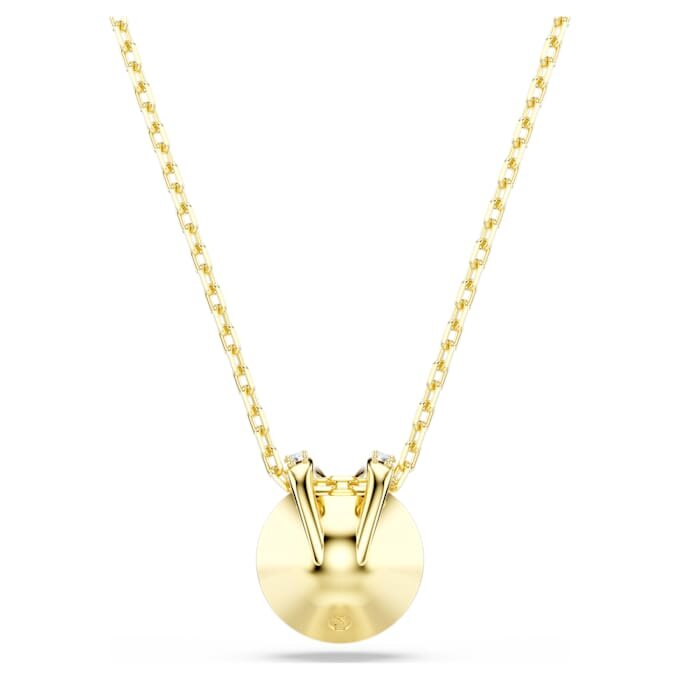 Pendentif Bella V, taille ronde, vert, plaqué or Pendentif Bella V, taille ronde, vert, plaqué or