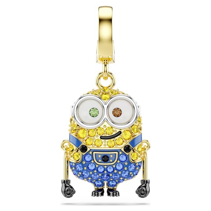 Pendentif Bob Minions pavé, multicolore, plaqué or Pendentif Bob Minions pavé, multicolore, plaqué or