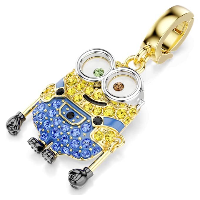Pendentif Bob Minions pavé, multicolore, plaqué or Pendentif Bob Minions pavé, multicolore, plaqué or