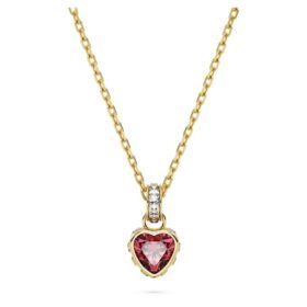 Pendentif Chroma en forme de cœur, rouge, plaqué or