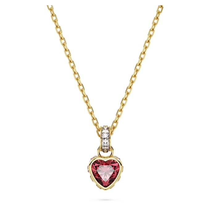 Pendentif Chroma en forme de cœur, rouge, plaqué or Pendentif Chroma en forme de cœur, rouge, plaqué or