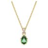 Pendentif Chroma taille poire, vert, plaqué or