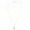 Pendentif Chroma taille poire, vert, plaqué or